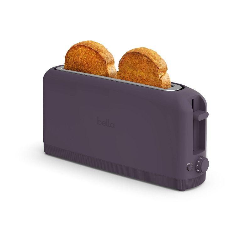 Plum Slim 2-Slice Long Slot Toaster with Crumb Tray