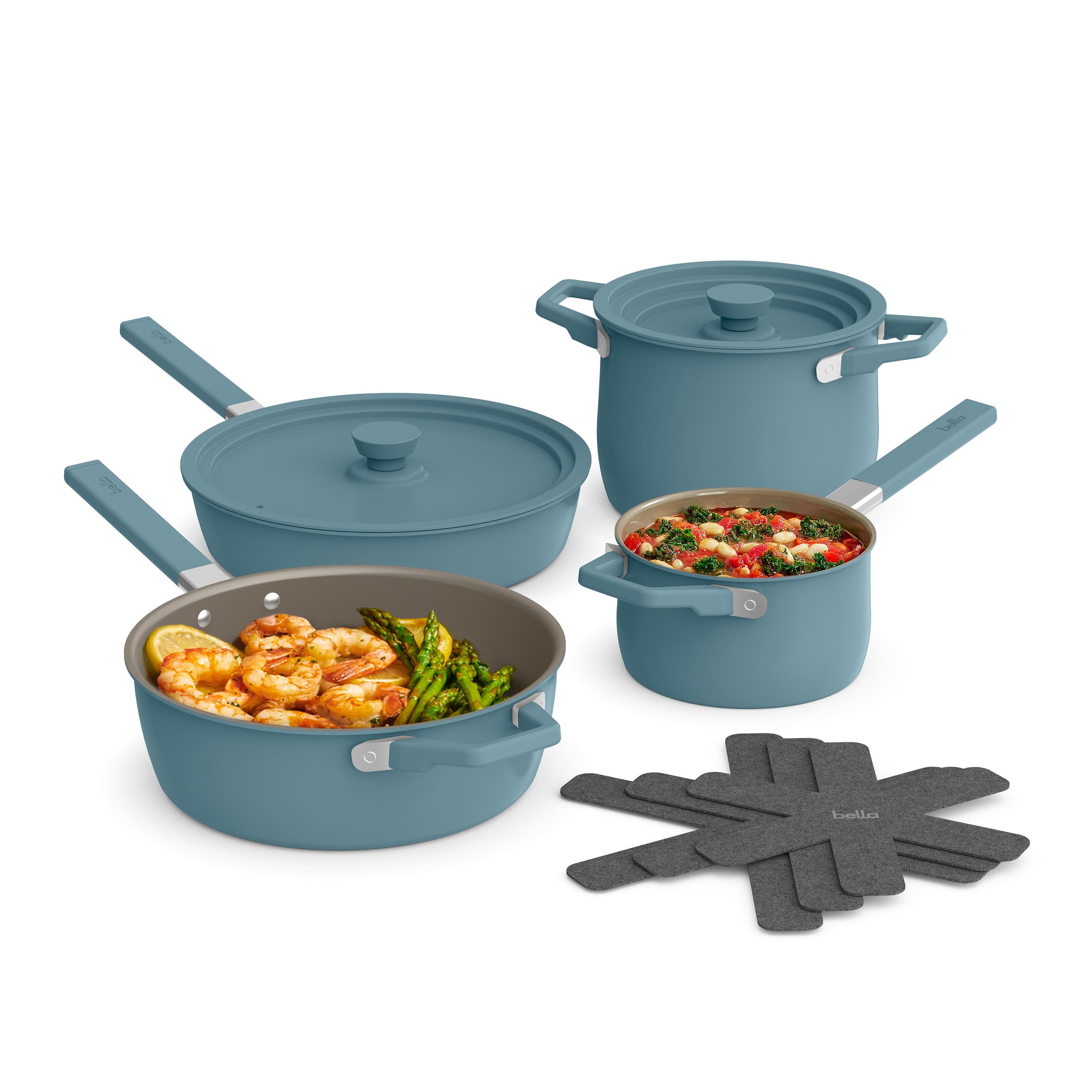 bella 9pc StoreMore Ceramic Nonstick Cookware Set