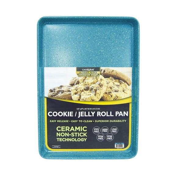 casaWare 13 Ultimate Series Commercial Weight Ceramic Non-Stick Coating Cookie/Jelly Roll (Blue Granite)