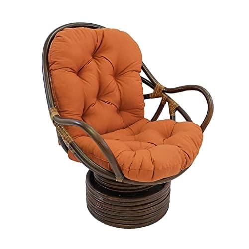 Orange Polyester Swivel Rocker Chair Cushion with Ties