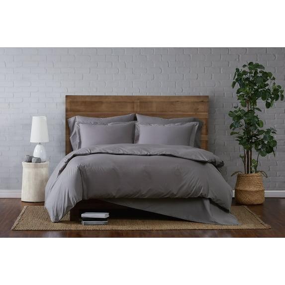 3pc Full/Queen Classic Cotton Duvet Set Gray - Brooklyn Loom