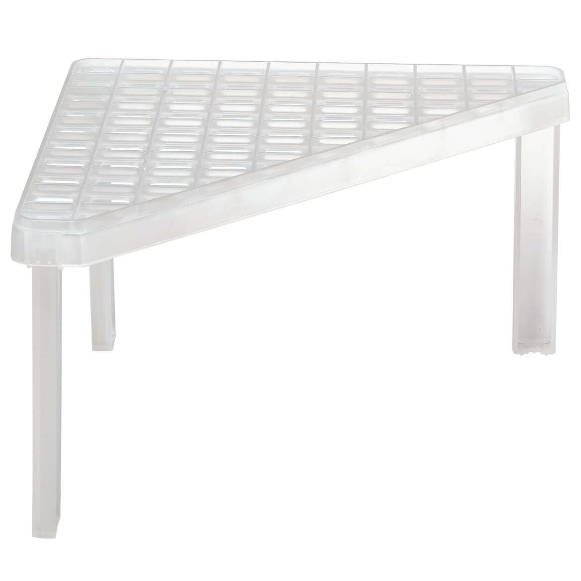 Clear Polypropylene Stackable Corner Shelf for Home Use