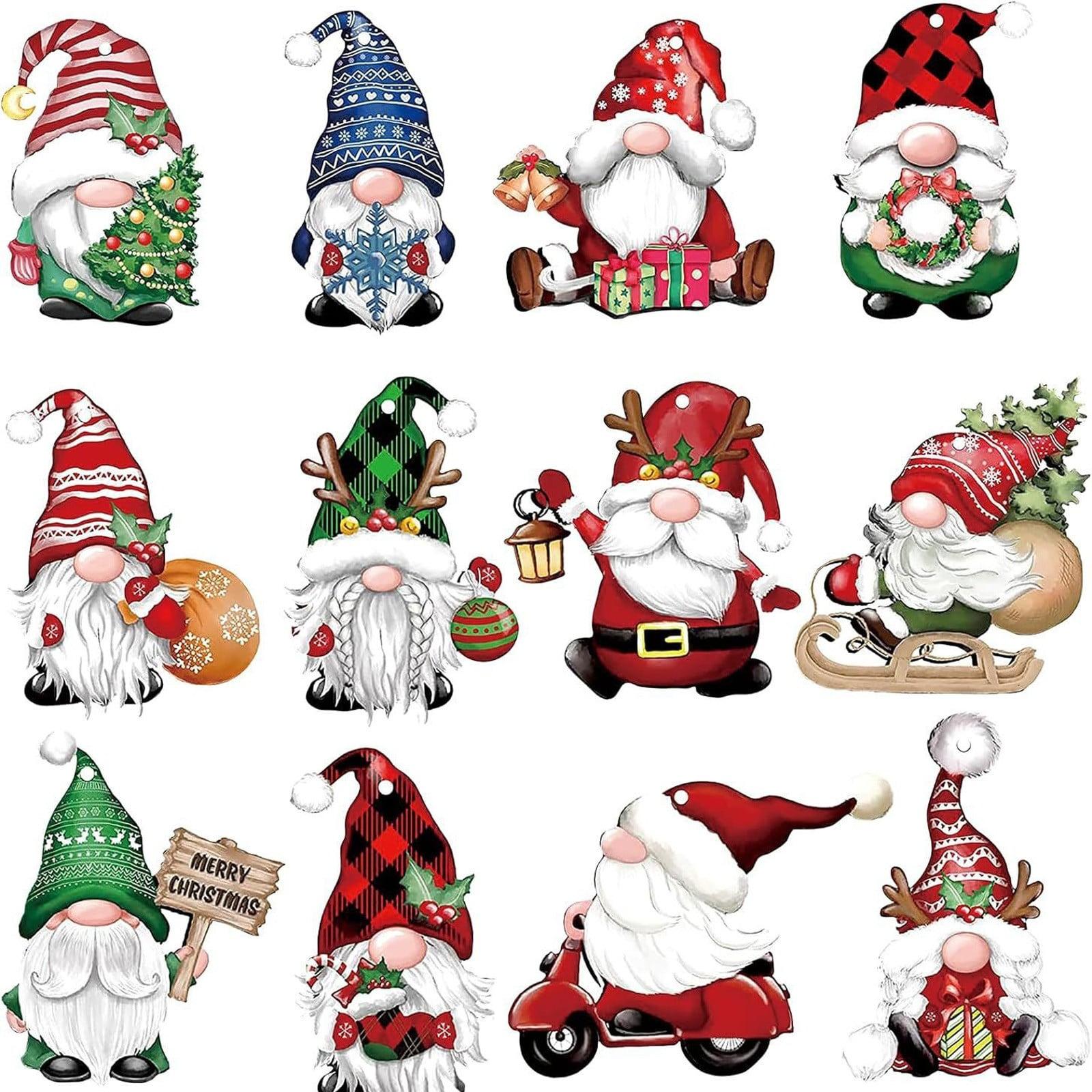 dajkiuy Clearance 24pcs Christmas Gnome Wooden Hanging Ornaments,Wood Hanging Decor for Christmas Tree Decorations Gnome Santa Doll Hanging Craft Holiday Party Supplies