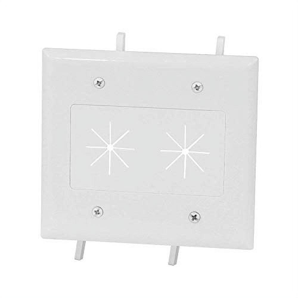 Datacomm Electronics 45-0015-wh 2-gang Cable Plate With Flexible Opening - white