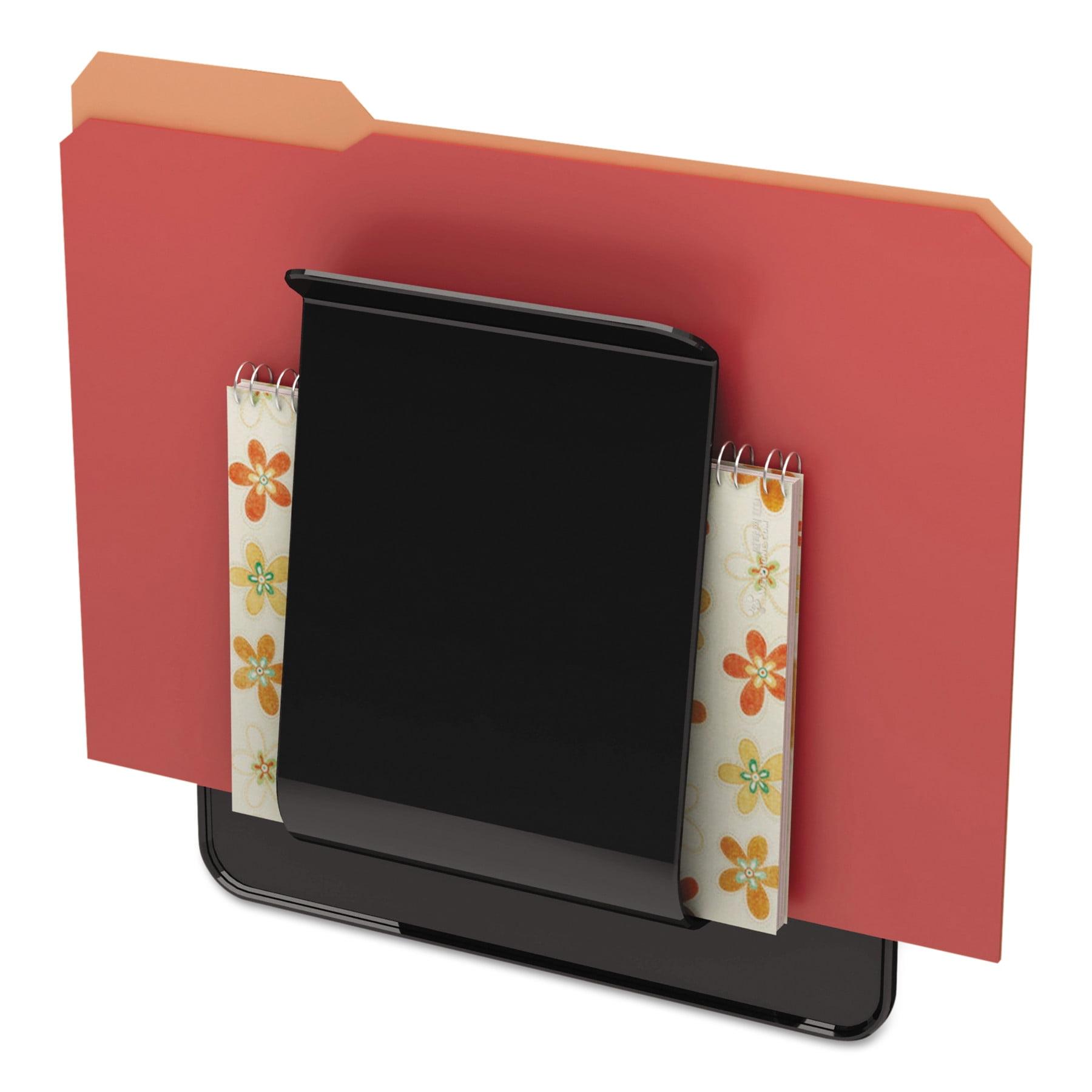 Black Plastic Wall-Mounted File Holder for Legal and Letter Documents