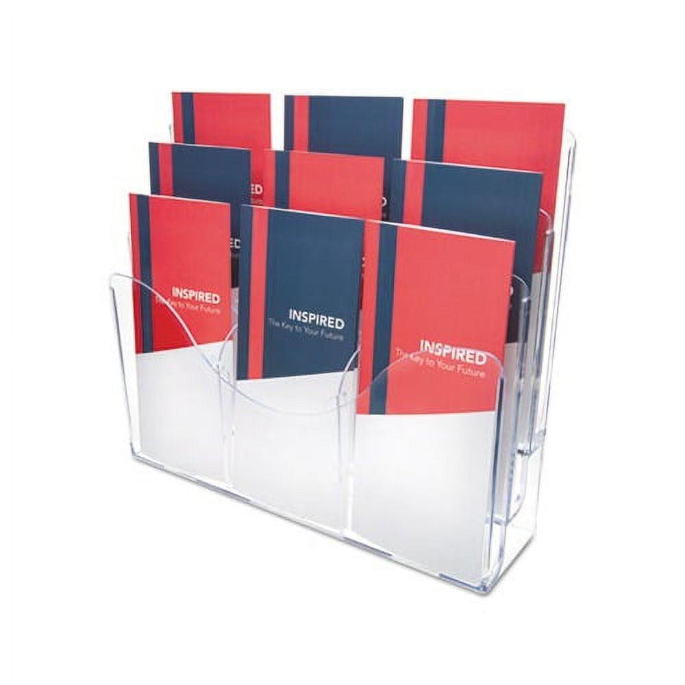deflecto Three-Tier Document Organizer With Dividers, 14w x 3 1/2d x 11 1/2h, Clear