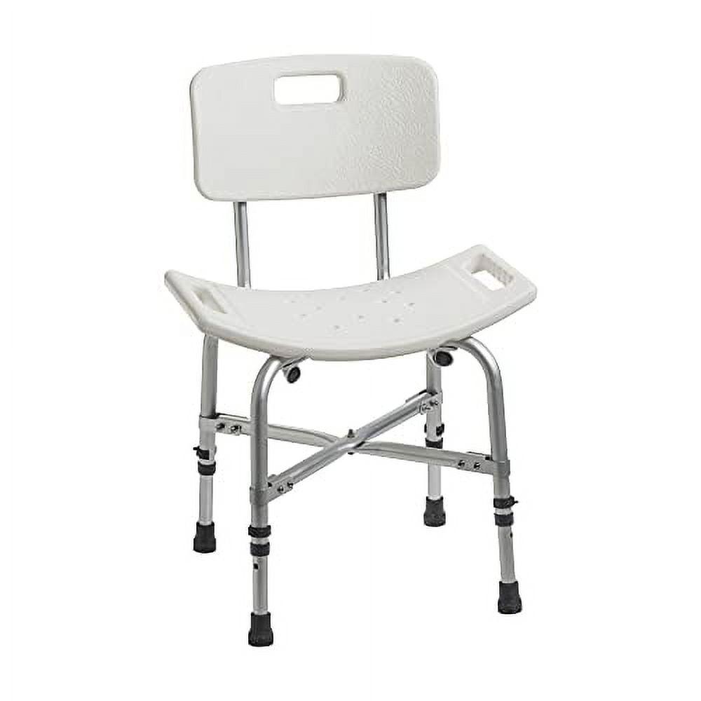 Heavy Duty White Plastic Bath Bench with Backrest