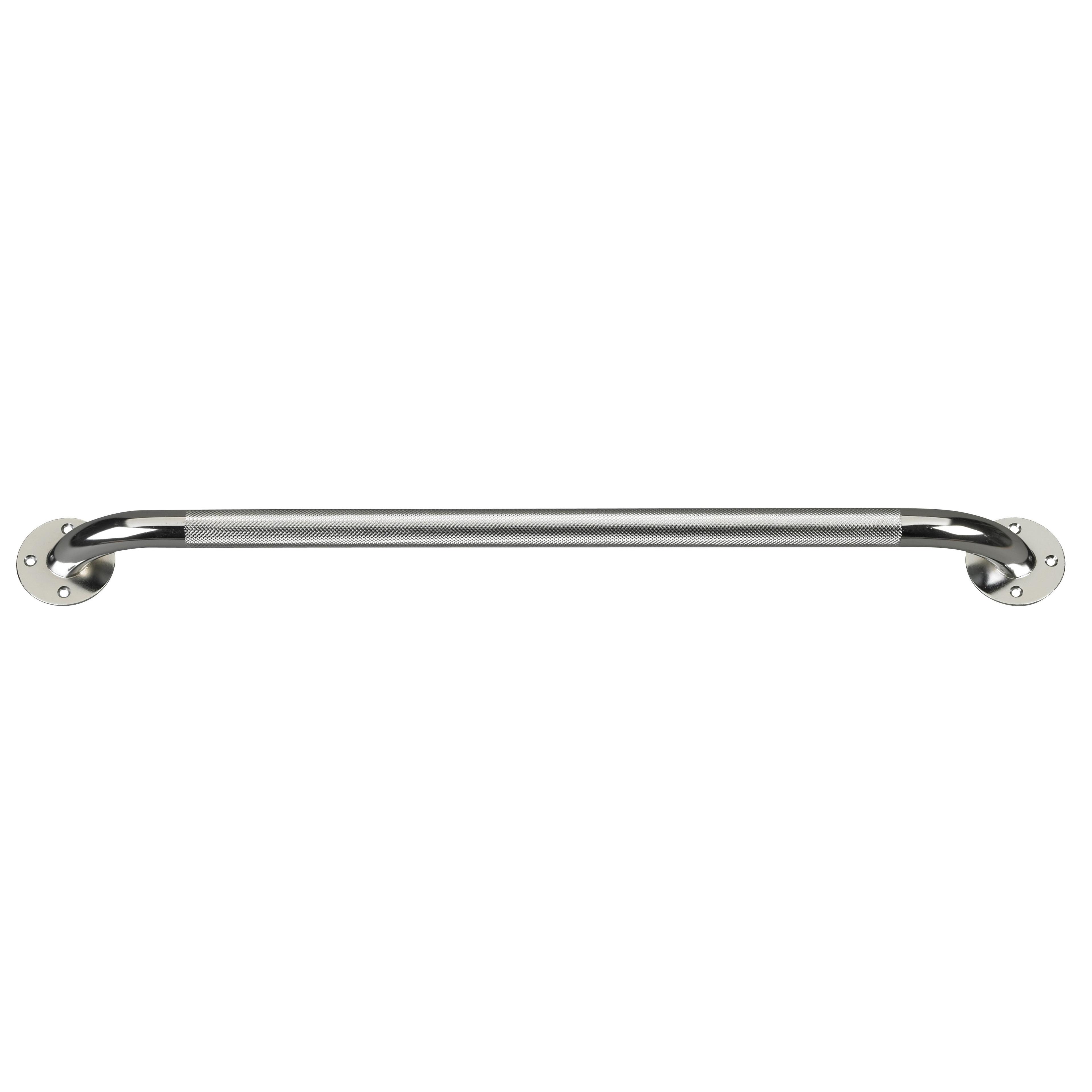 24-Inch Chrome Knurled Steel Wall Grab Bar