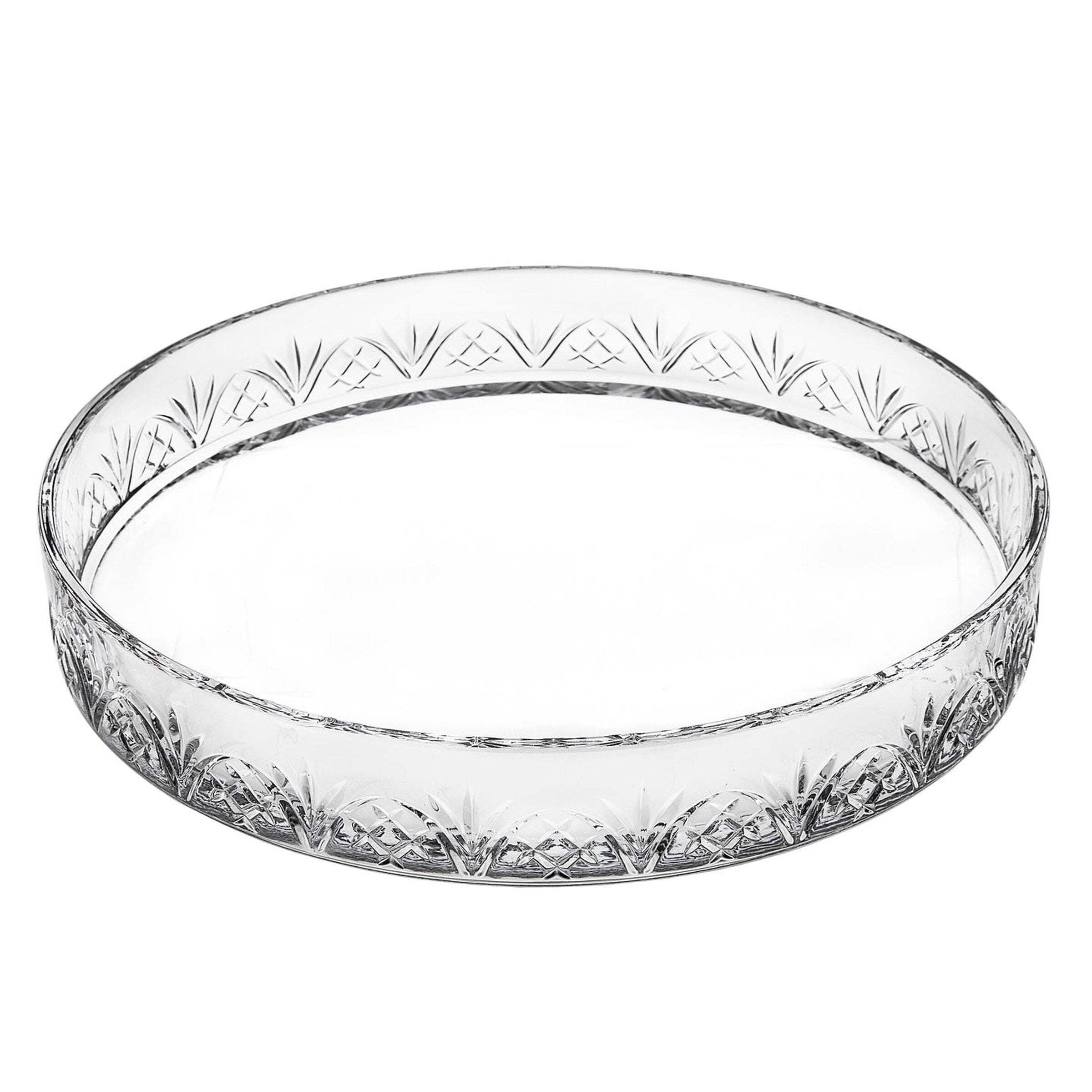 Godinger Silver Art Co Dublin Crystal Round Tray