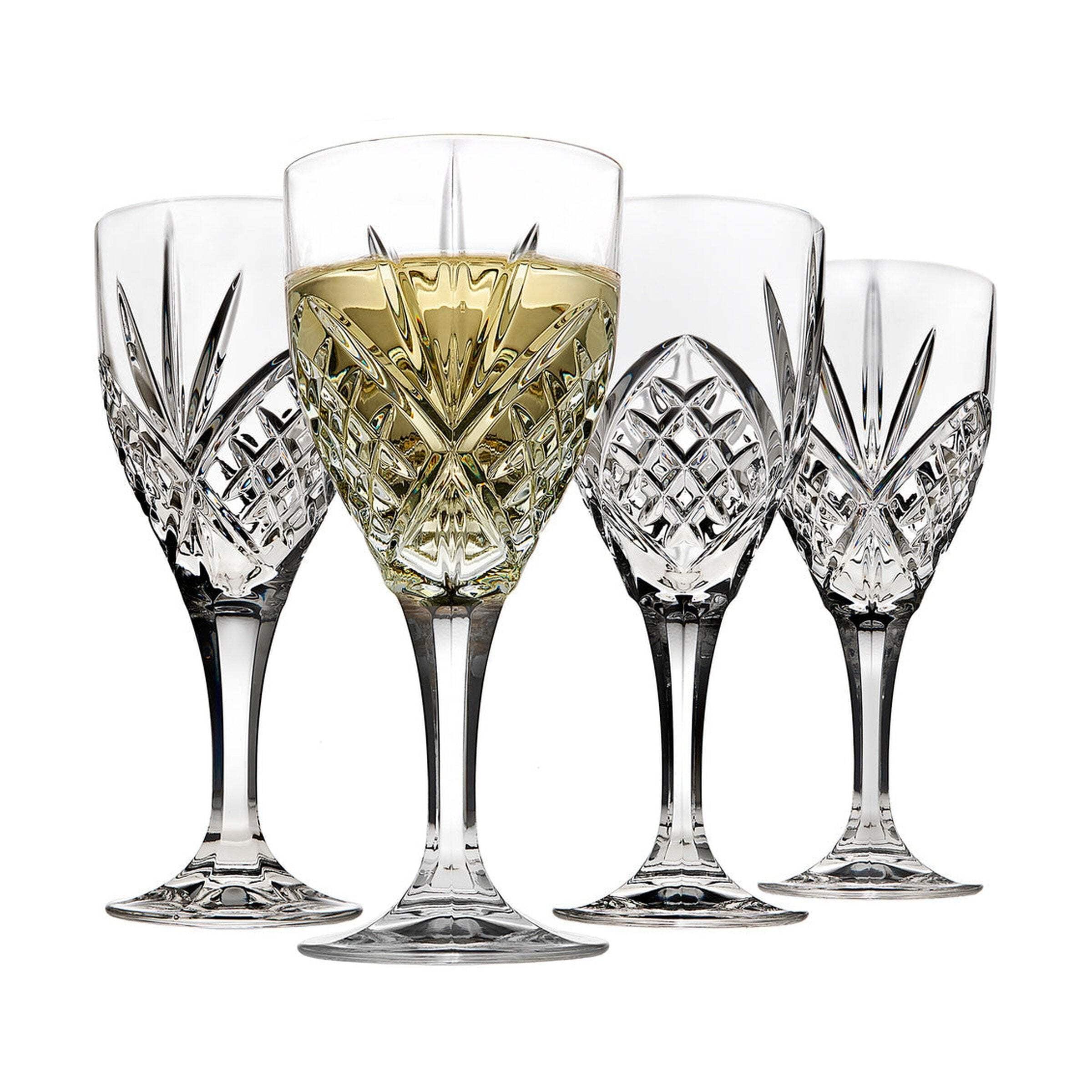 Godinger Silver Art Co Dublin Crystal White Wine 6.75oz (Set of 4)