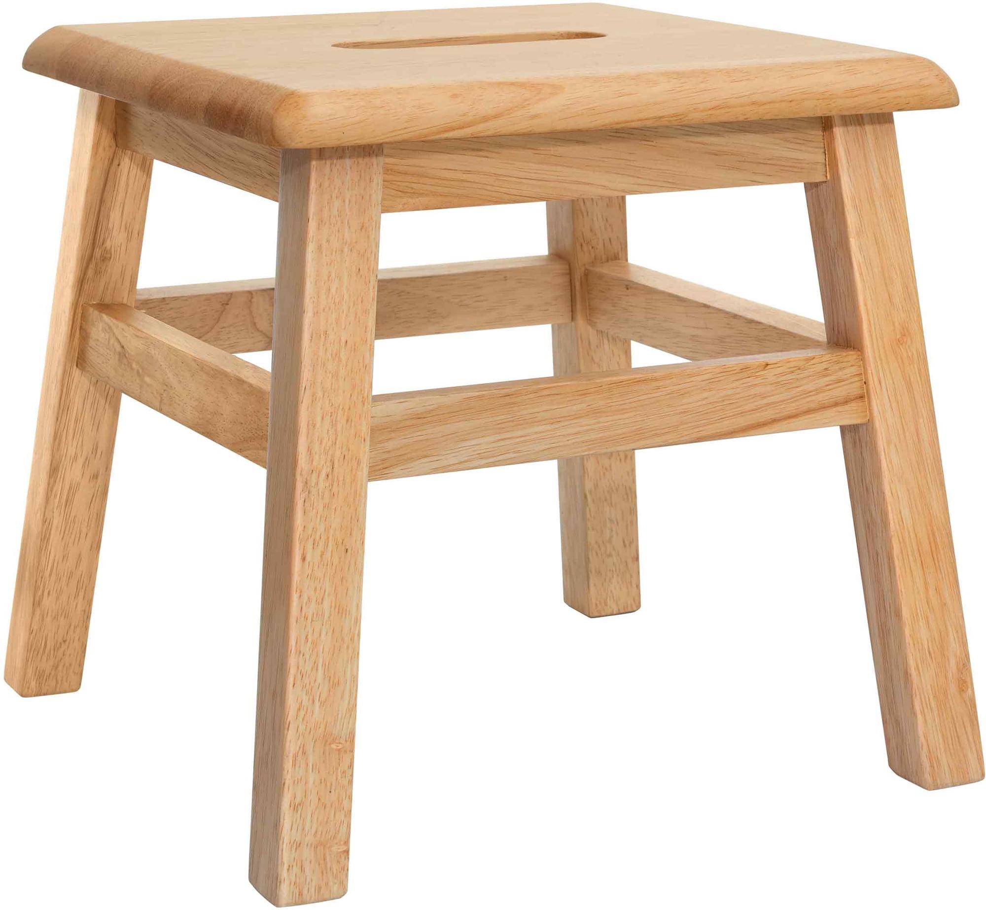 Natural Solid Hardwood 12.25" Step Stool for Kids and Adults