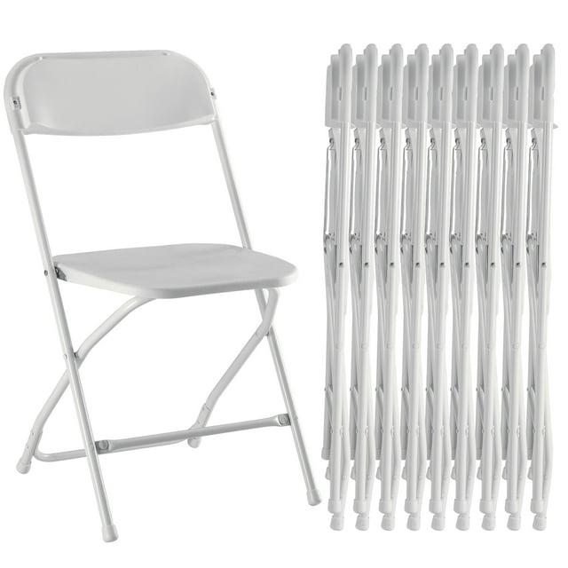 edx 10-Pack Folding Chair, Indoor Portable, Stackable for Events, Offices, Weddings and Restaurants, White