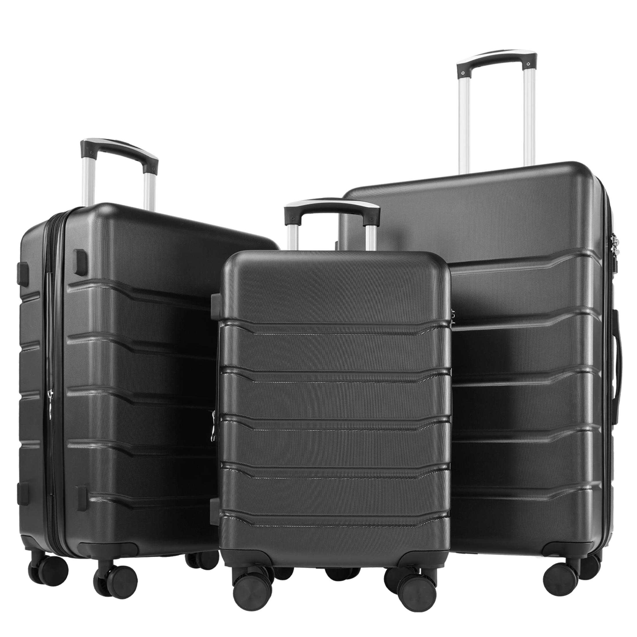 Smugdesk.com 3-Piece Luggage Set, ABS Travel Suitcase Set with TSA lock
