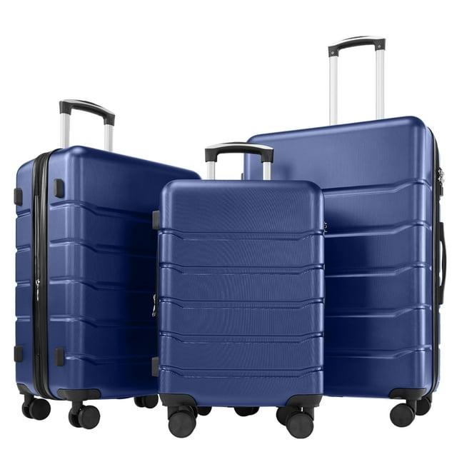 Smugdesk.com 3-Piece Luggage Set, ABS Travel Suitcase Set with TSA lock