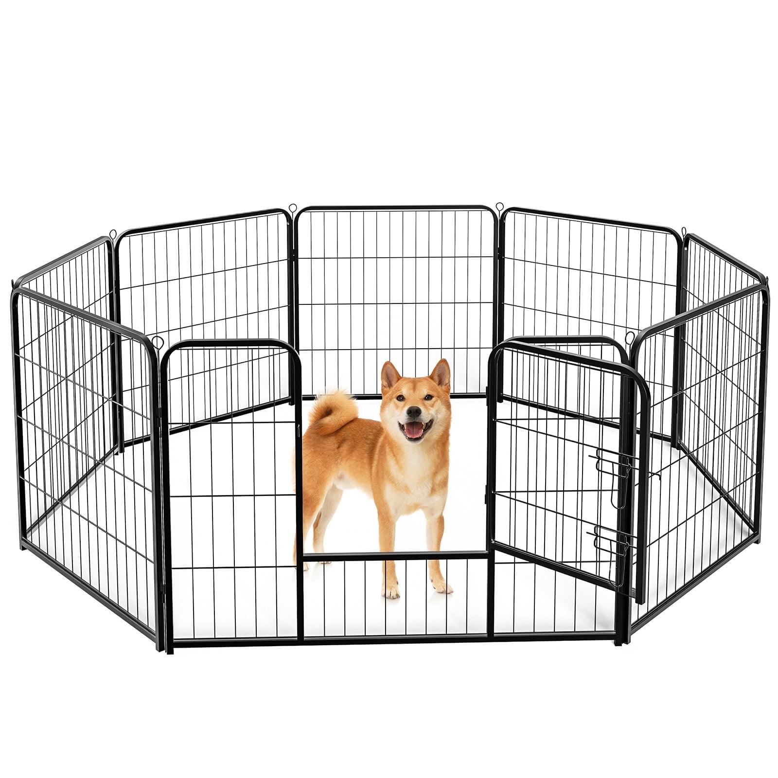 8-Panel Black Heavy Duty Metal Dog Exercise Pen