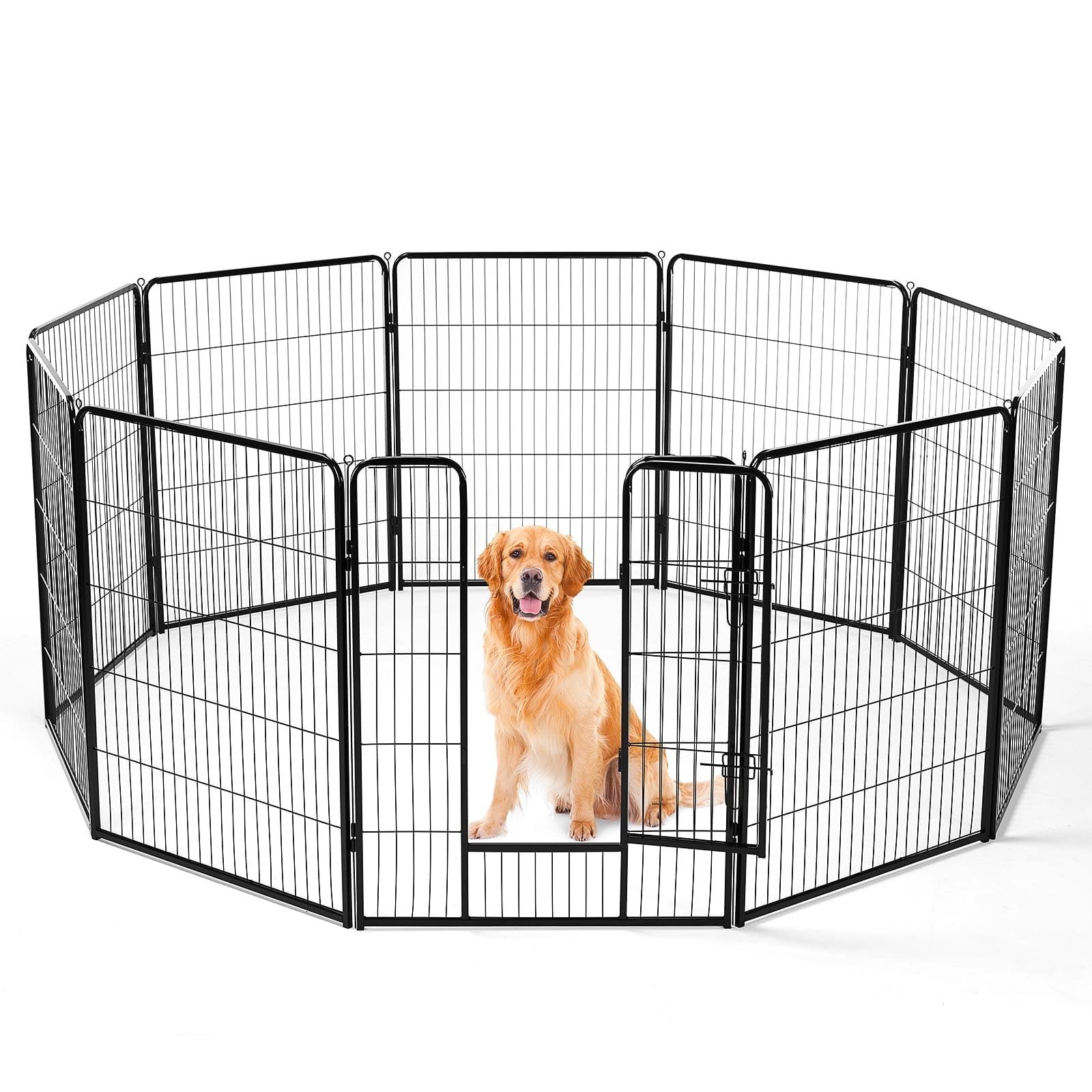 Outdoor Metal Dog Playpen with Doors, 40" Height, 8 Panels for Dogs