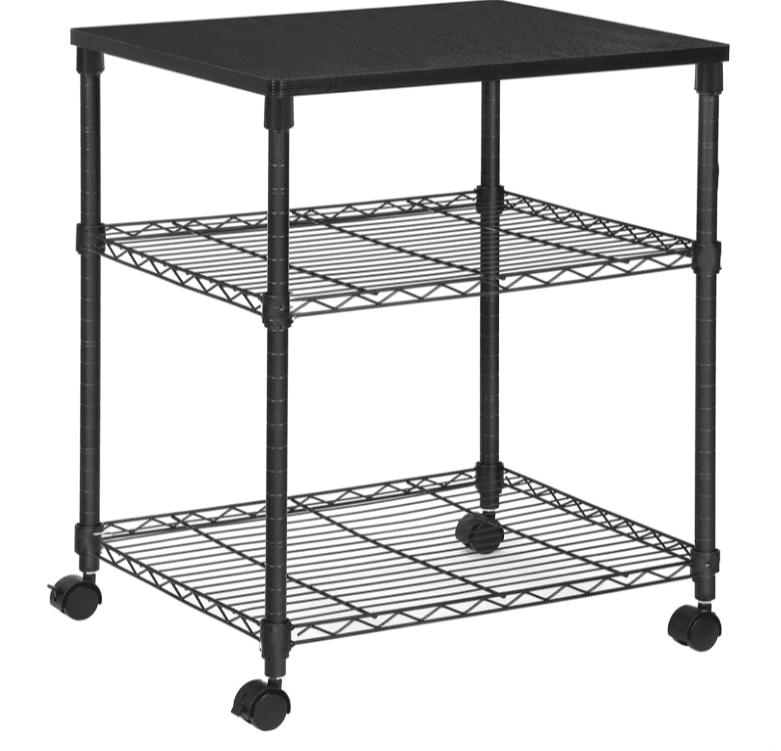 Ktaxon 3 Tier Printer Cart, Holds up to 200 lbs, Perfect as a Metal Utility Shelves, Rolling Car