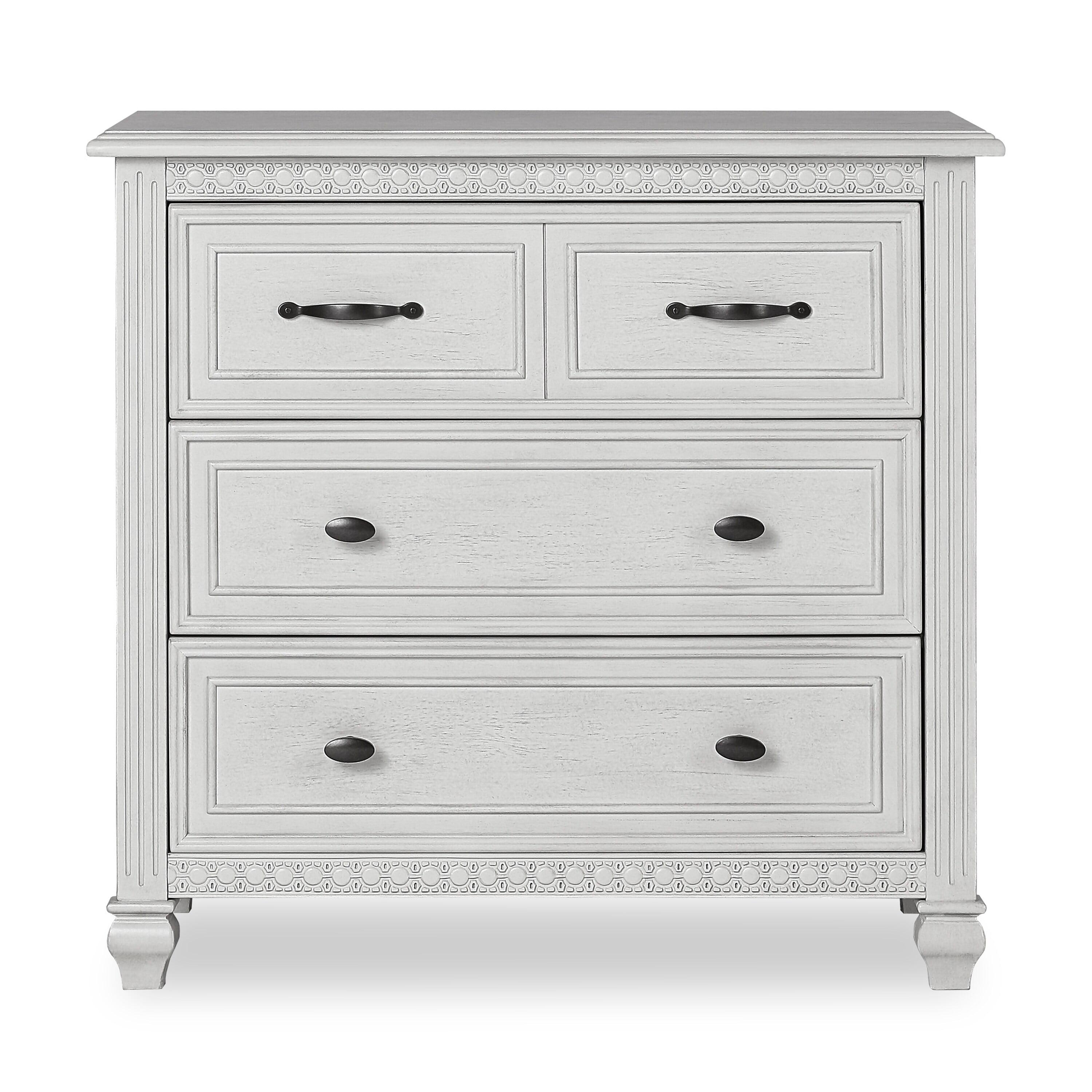 Antique Grey Mist Farmhouse 3-Drawer Chest with Dovetail Drawer
