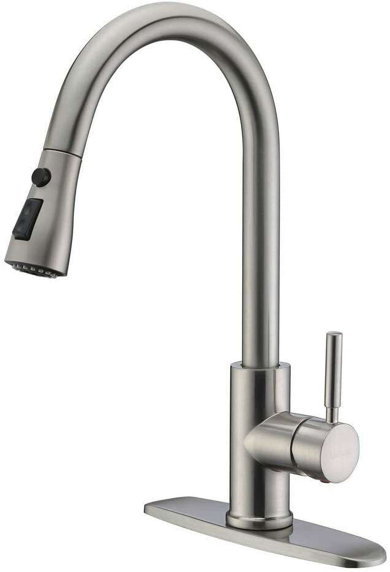 Brushed Nickel Single Handle High Arc Pull Out Kitchen Faucet