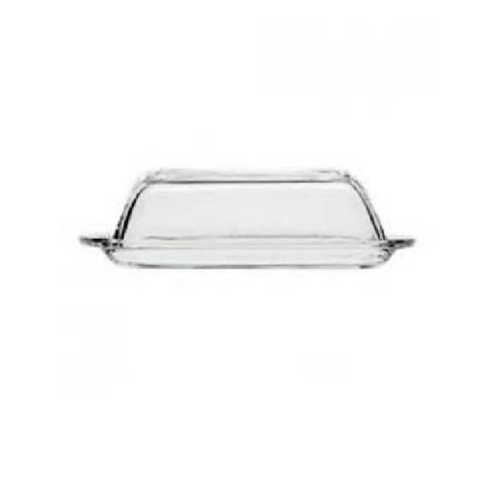 Clear Glass and Plastic Butter Dish with Measurement Markings