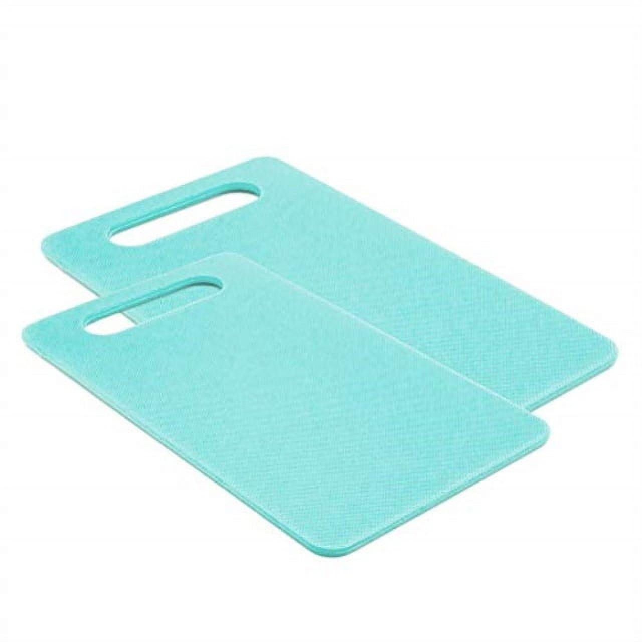 Turquoise Rectangular Plastic Cutting Board Set, Medium & Large