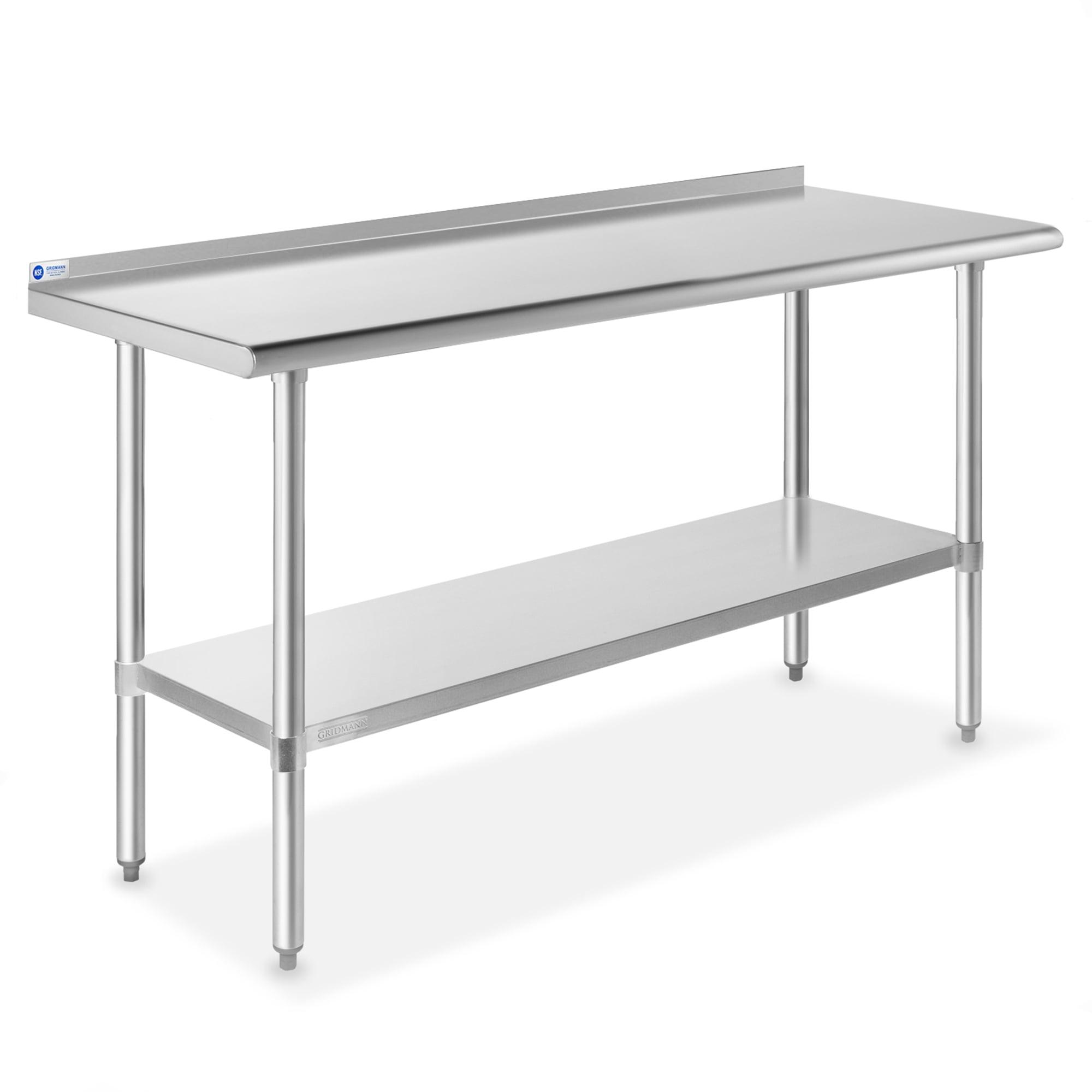 24" W x 60" L Stainless Steel Work Table with Backsplash & Undershelf