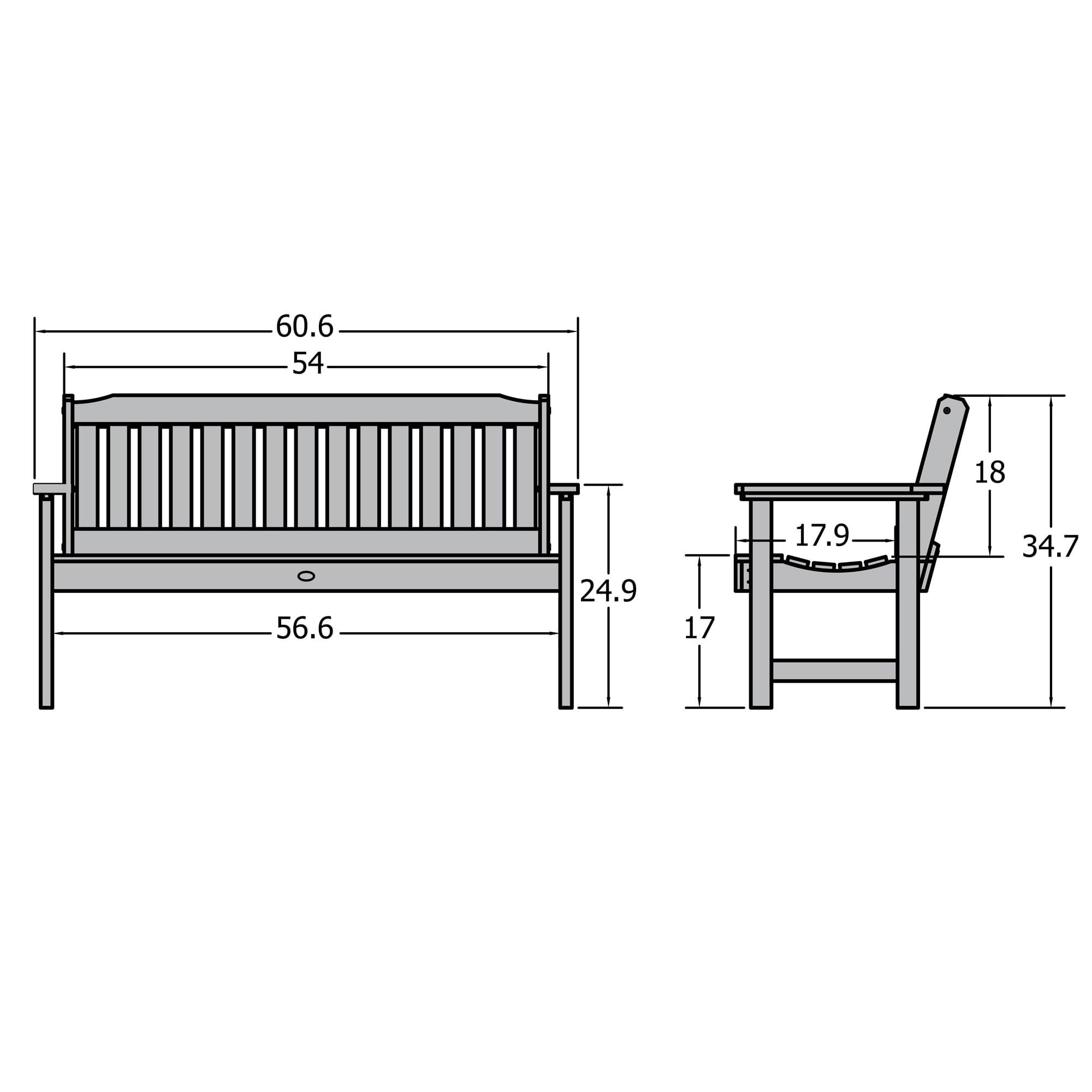 highwood  Lehigh 5-foot Eco-friendly Synthetic Wood Garden Bench Woodland Brown