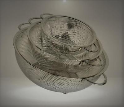 holm 3-Piece Stainless Steel Mesh Micro-Perforated Colander Set (1-Quart, 2.5-Qu