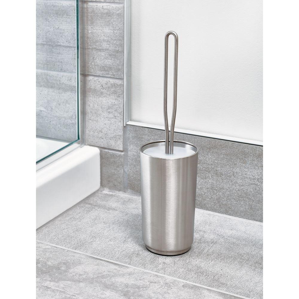 iDESIGN Austin Toilet Bowl Brush and Holder Set Brushed