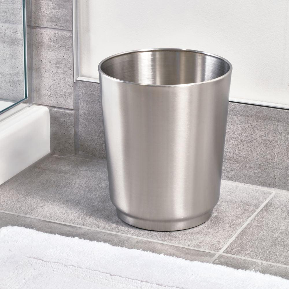 iDESIGN Austin Small Brushed Stainless Steel Wastebasket