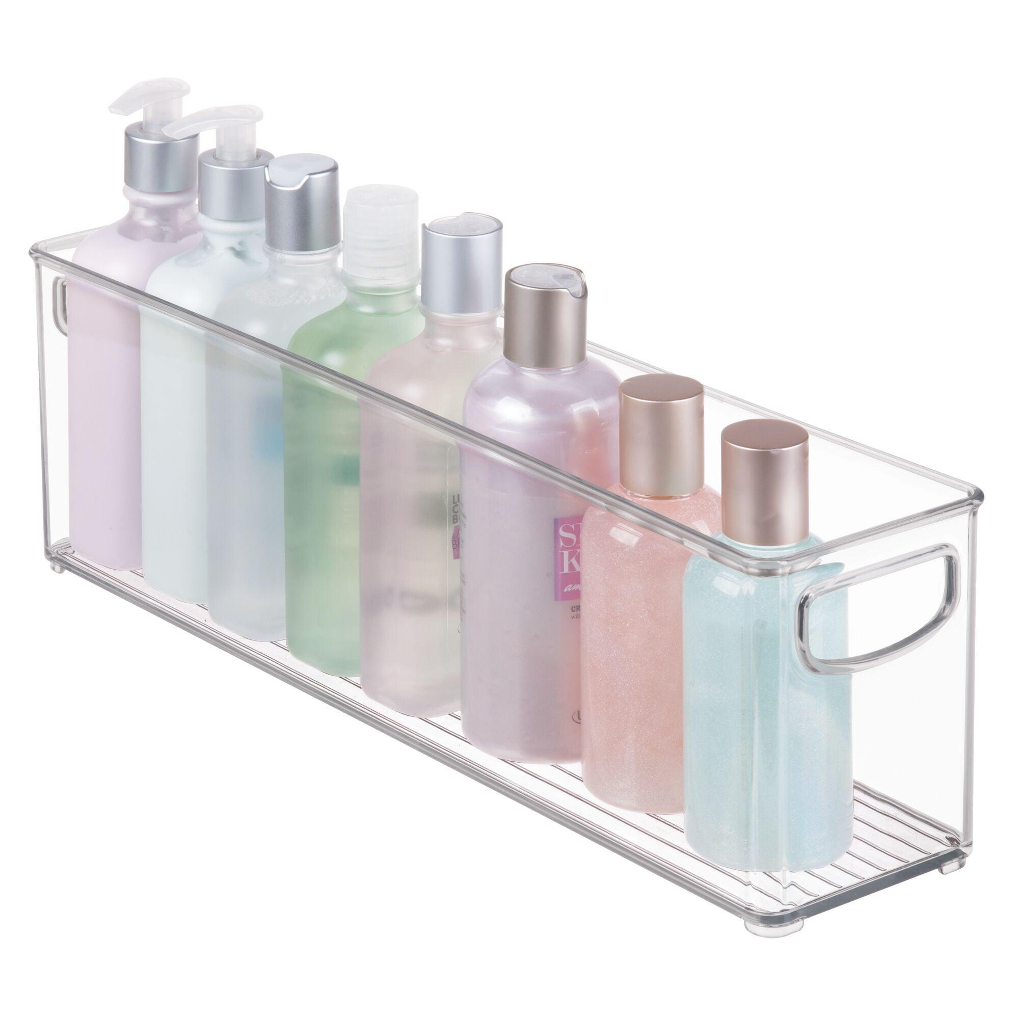 iDESIGN Recycled Plastic Stackable Storage Bin Perfect to Hold Breast Milk Bags Clear: Kitchen Cabinet Organizer, 16"x4"x5"