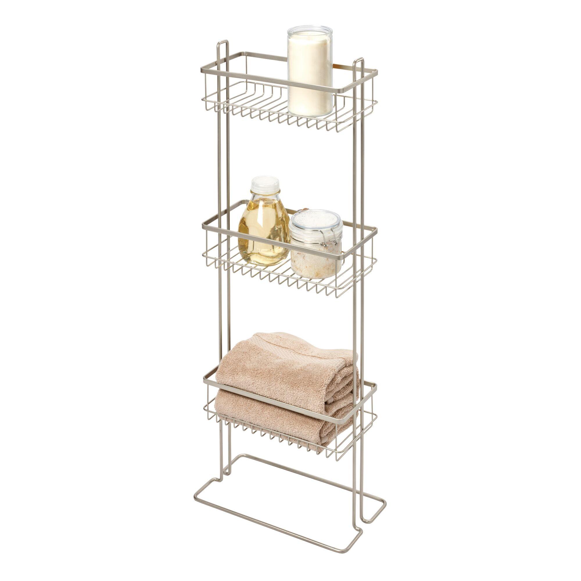 iDesign Everett 3-Tier Shower Shelf Organizer for Shampoo, Conditioner, Soap, Cosmetics, Beauty Products, 12" x 7" x 32", Satin