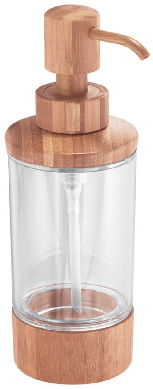 Clear and Natural Bamboo Soap Dispenser with BPA-Free Plastic