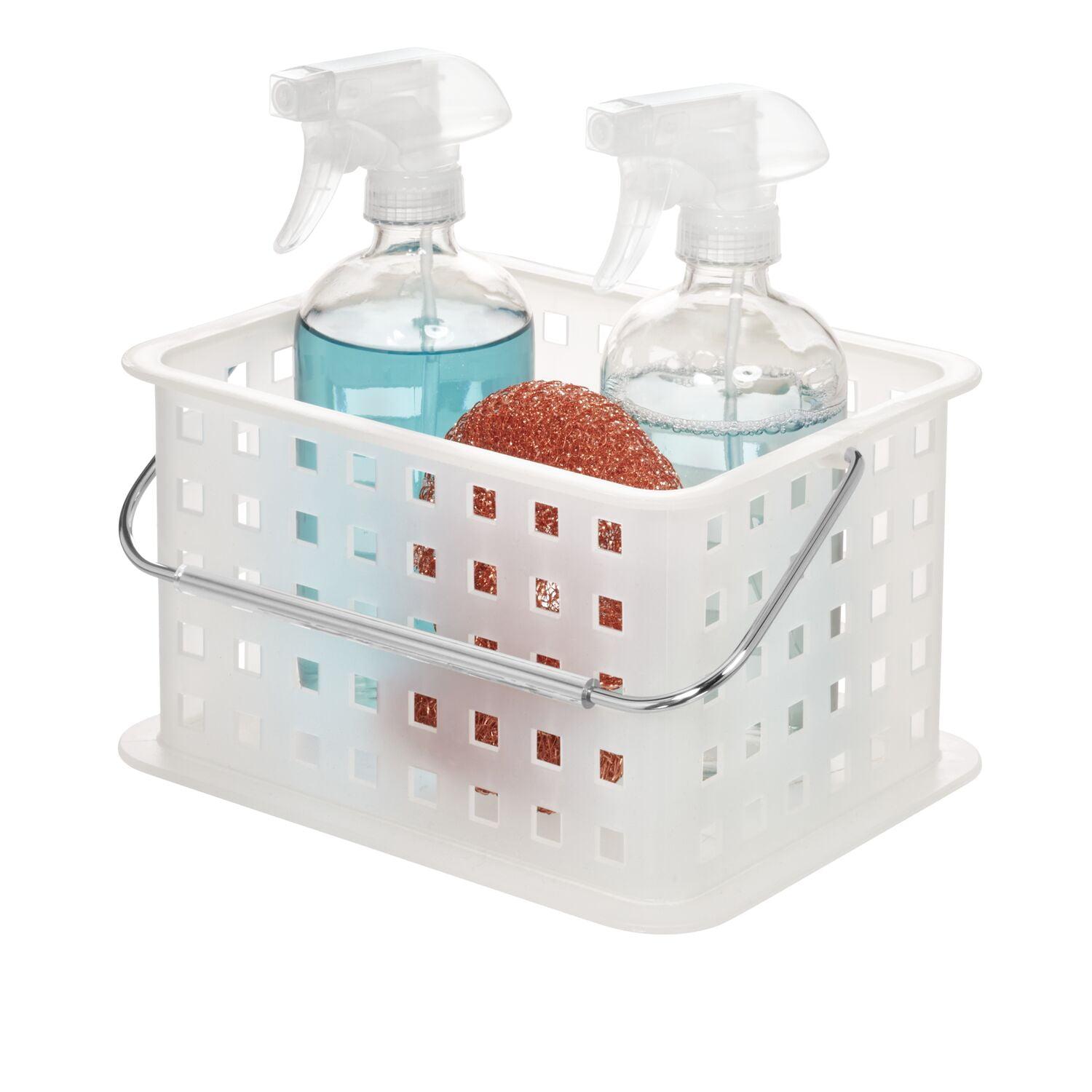 Clear Plastic Freestanding Shower Caddy with Handle