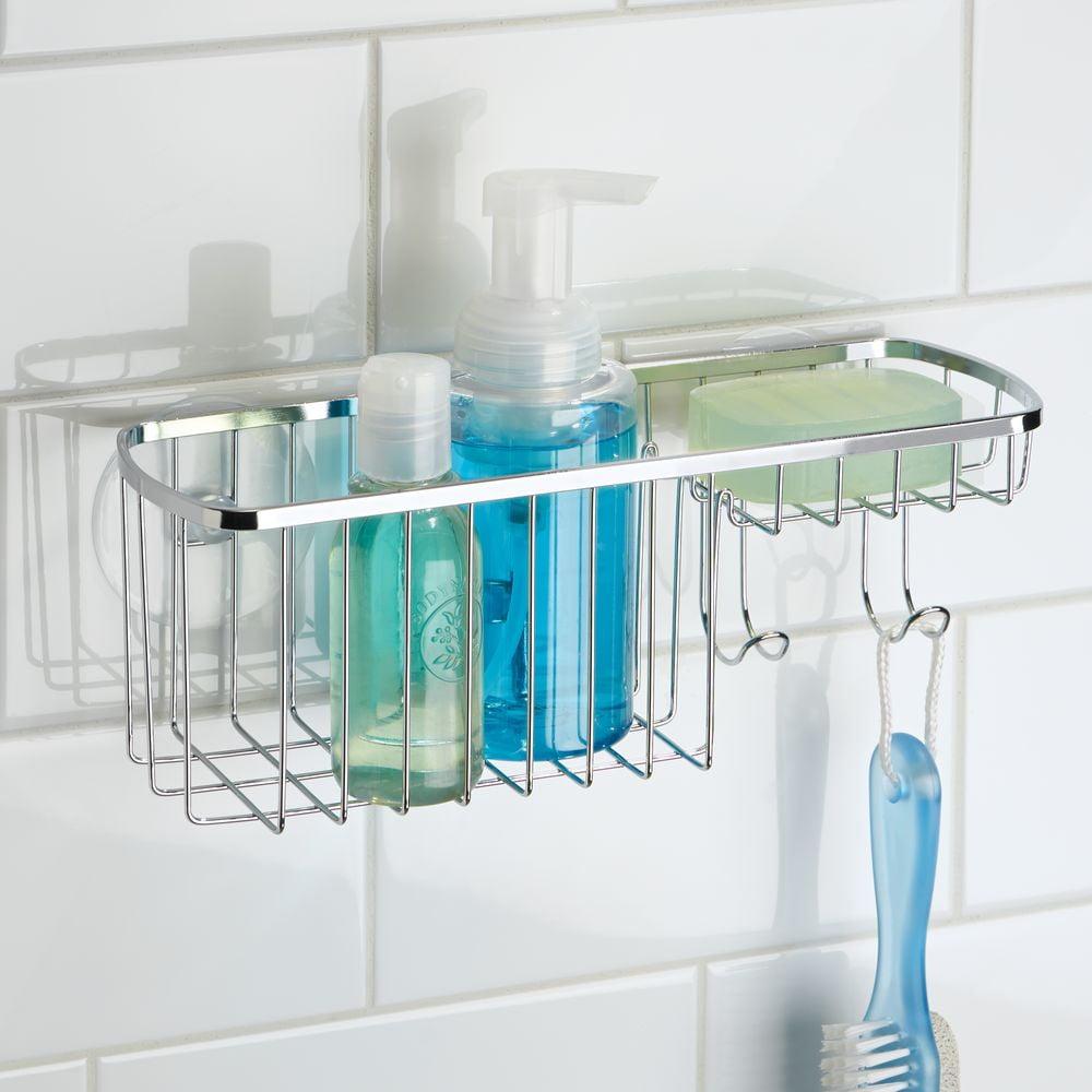 InterDesign iDesign Gia Polished Stainless Steel Bathroom Suction Combo Organizer Basket - 11" x 4.25" x 4" & Reviews | Wayfair