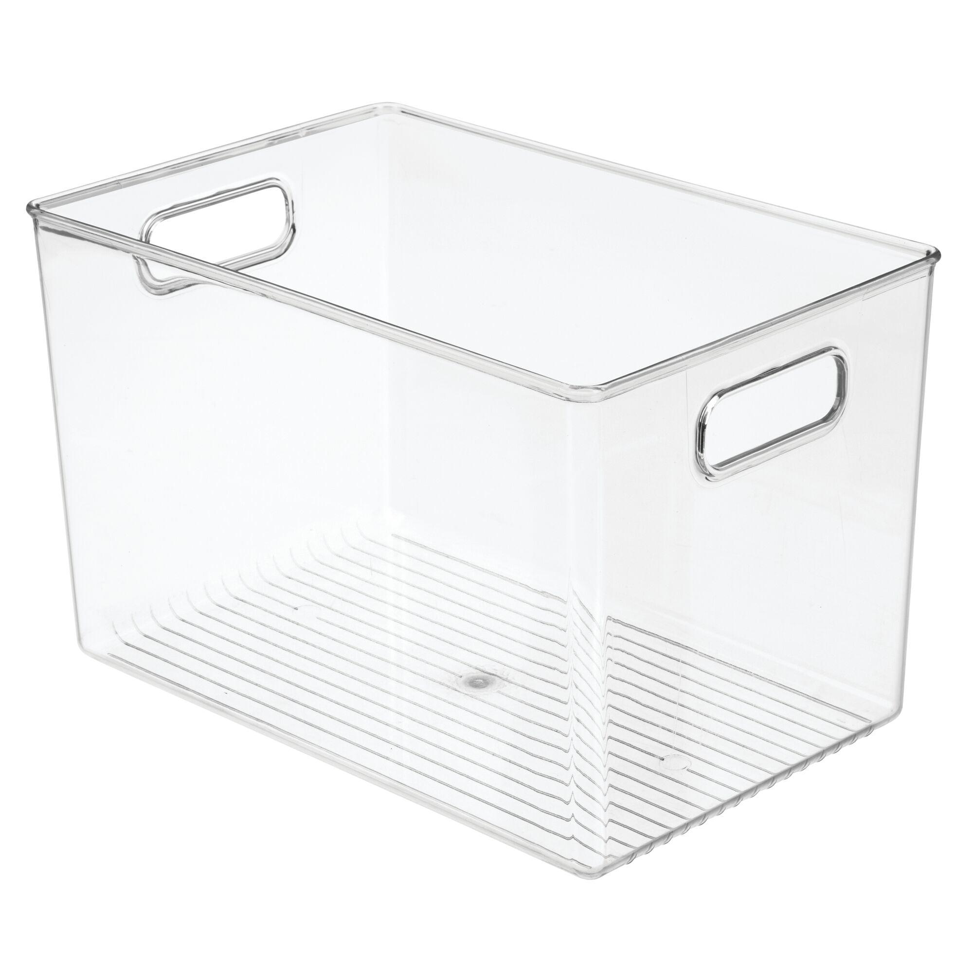 Clear BPA-Free Plastic Kitchen Storage Bin with Handles