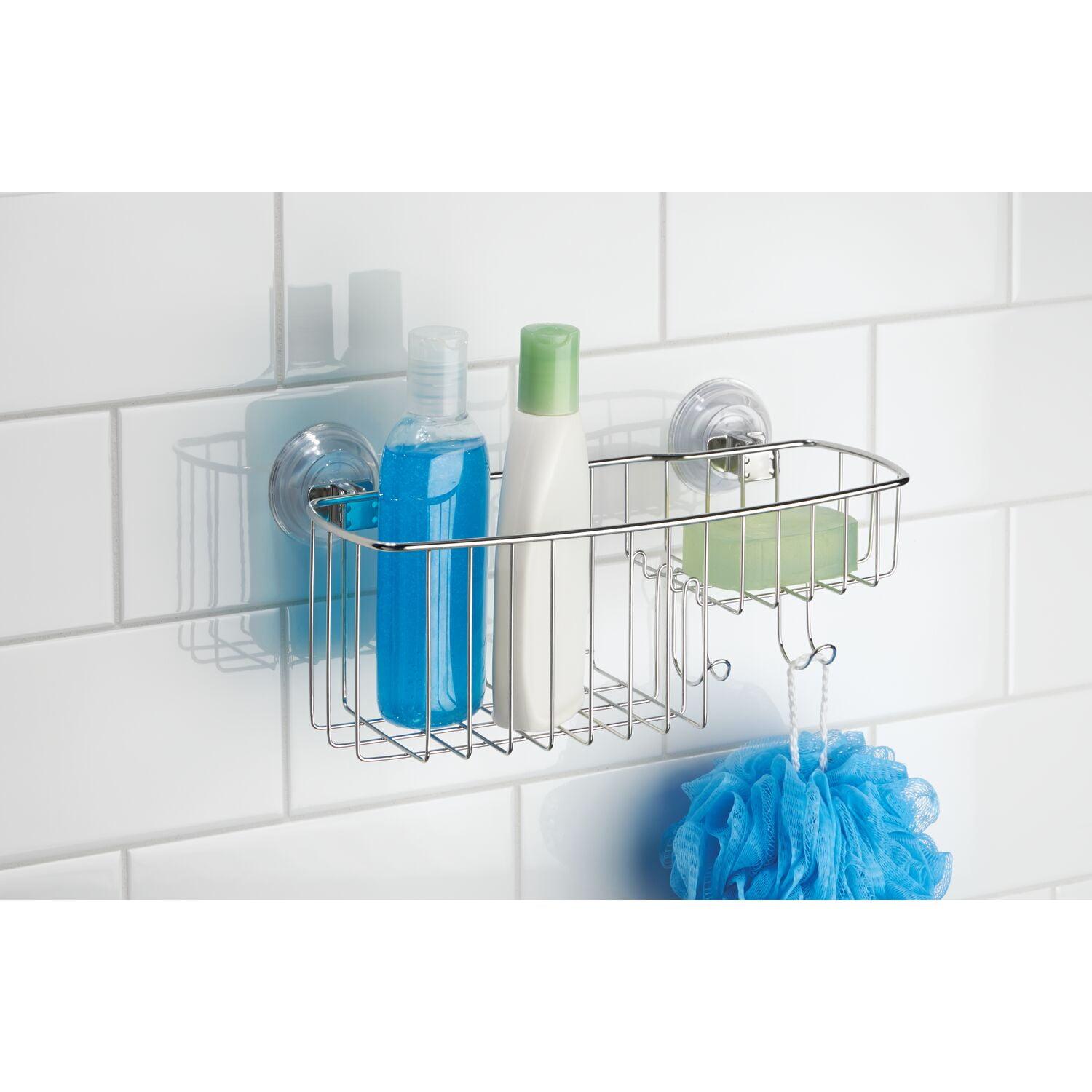 Silver Stainless Steel Suction Mount Shower Basket