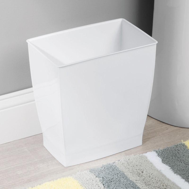 iDesign Mono BPA-Free Plastic Rectangular Waste Basket - 11.25" x 7.5" x 12", Gray