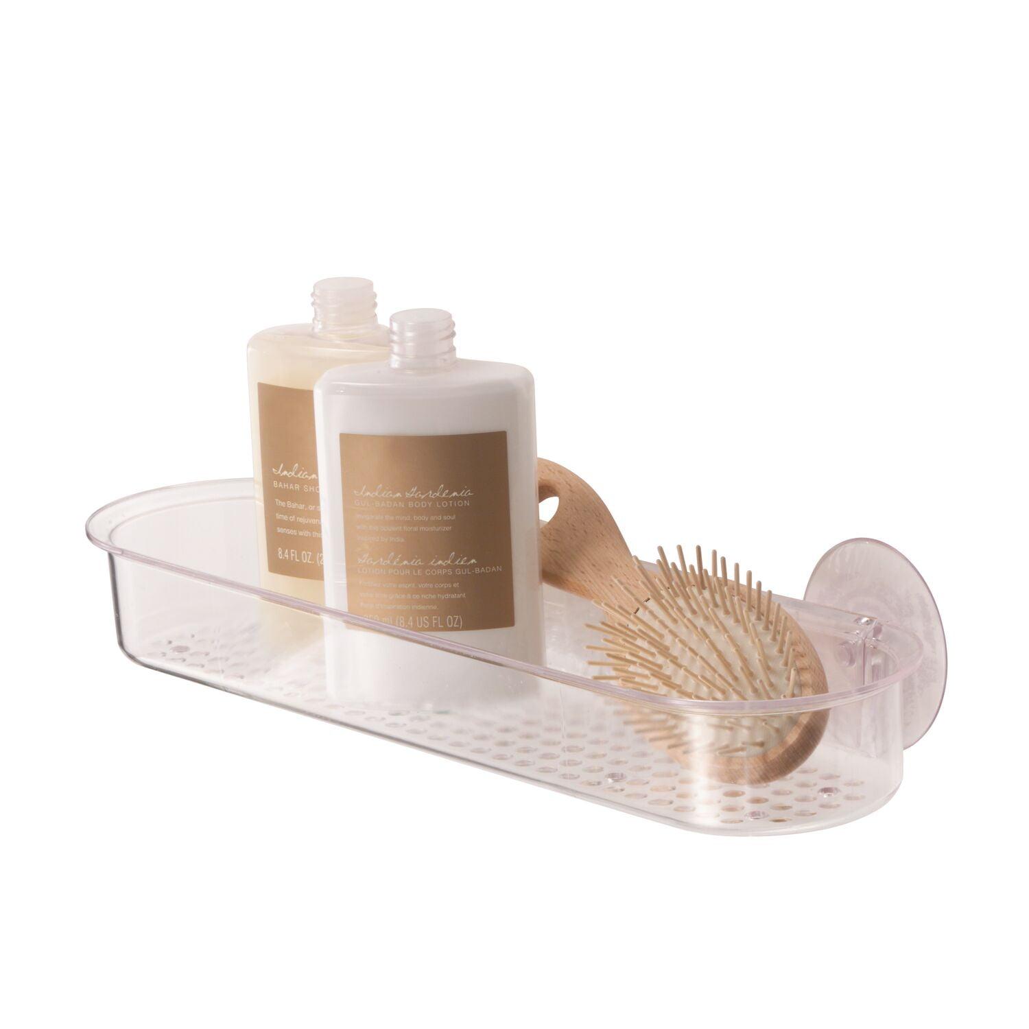 Clear Plastic Rectangular Suction Shower Caddy