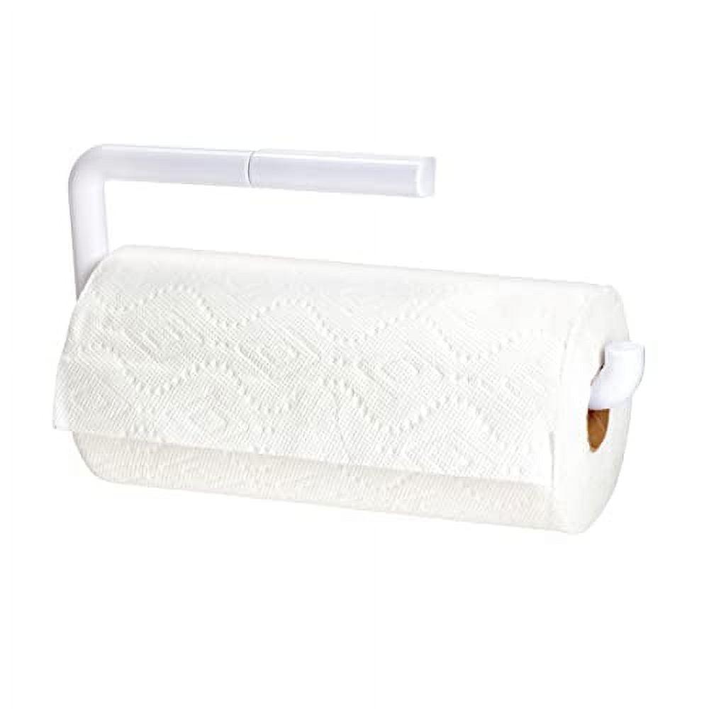 White Plastic Wall-Mounted Paper Towel Holder, 13" x 5"