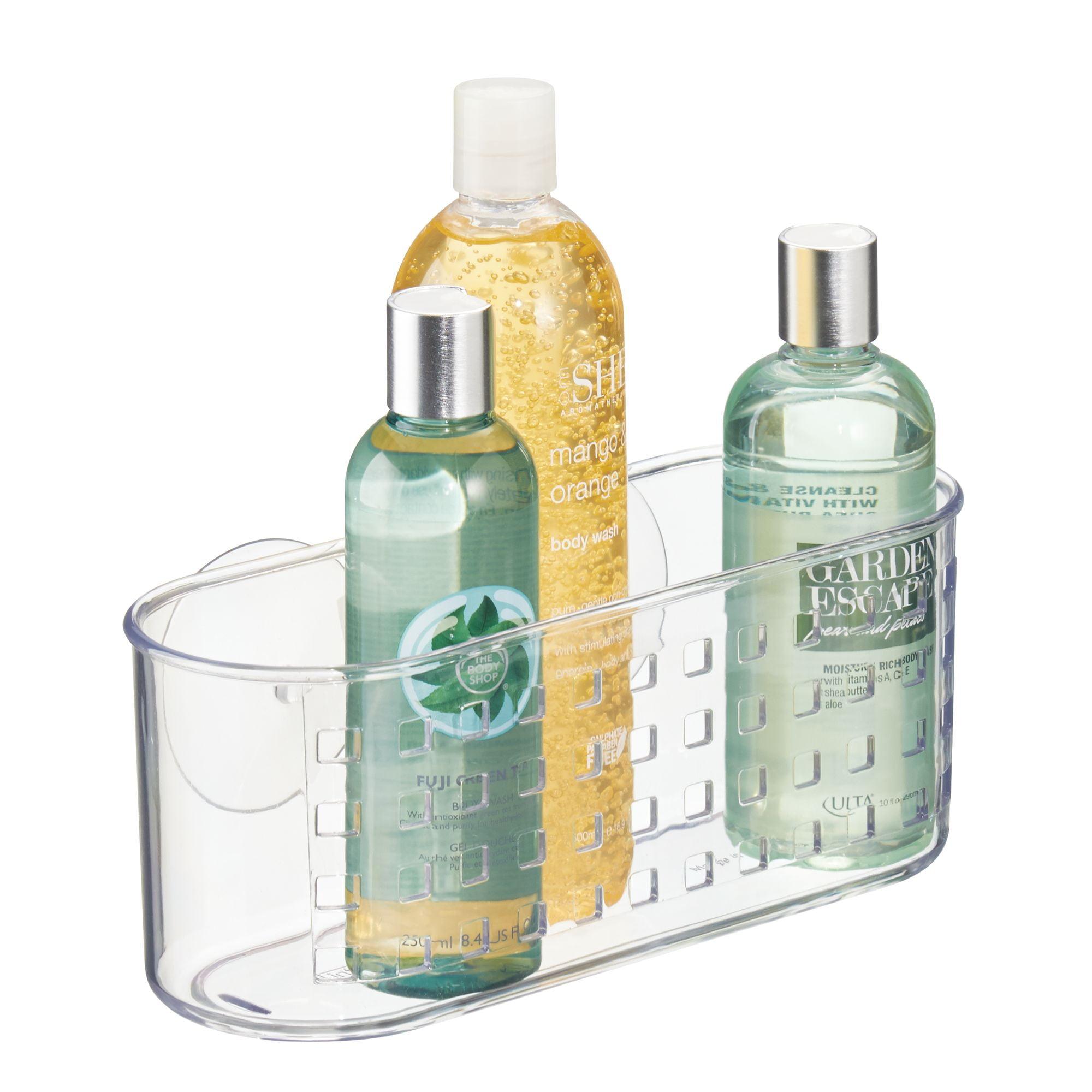 Clear Plastic Suction Mount Shower Basket Organizer