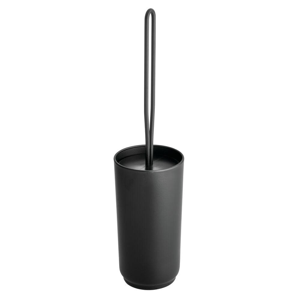 Matte Black Metal Toilet Brush and Holder Set