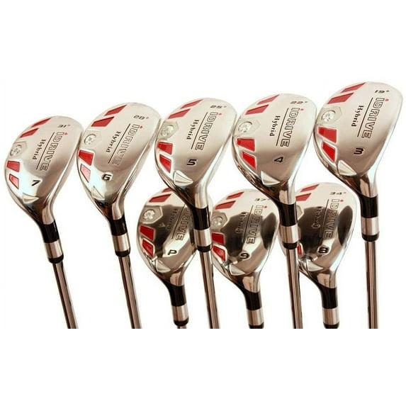 iDrive Hybrids Senior Men’s Golf All Complete Full Set, which Includes: #3, 4, 5, 6, 7, 8, 9, PW Senior Flex with Premium Men's Arthritic Golf Grip Right Handed Clubs