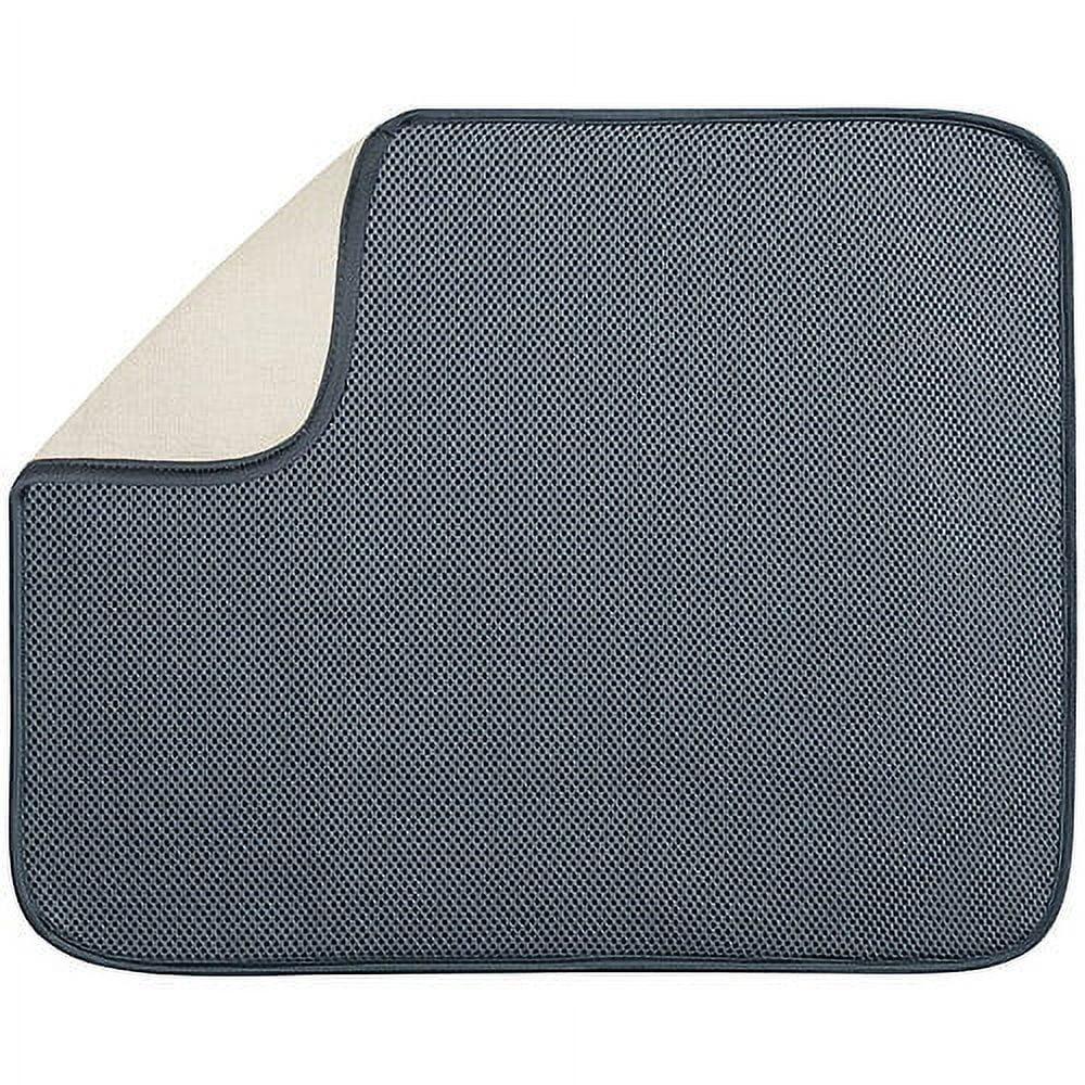 Interdesign Large Foldable Drying Mat, 18" x 16", Gray Polyester