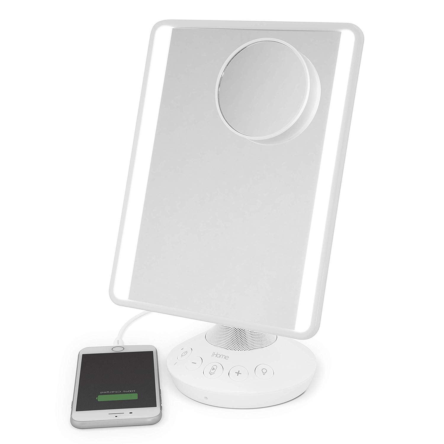 Luxe LED Bluetooth Vanity Mirror with 10x Detail Magnification