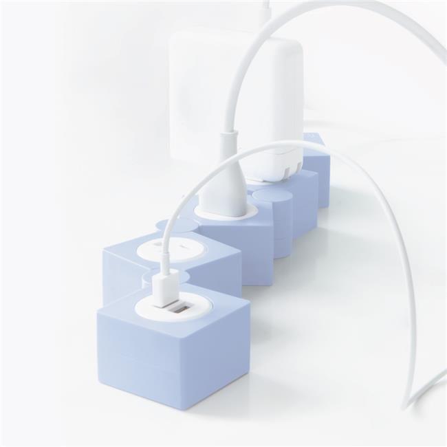 iJoy Flexible Power Strip- 3 AC Outlets and 2 USB Charging Ports with 5 Ft Extension Cord
