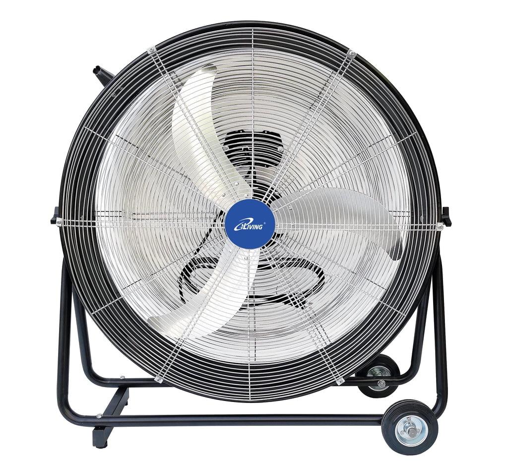 iLIVING 30 Inches High Velocity Drum Fan Industrial, Commercial, (Residential) Air Circulator for Garage, Shop, Patio, Barn, Greenhouse, Speed Control 8300CFM, UL Listed