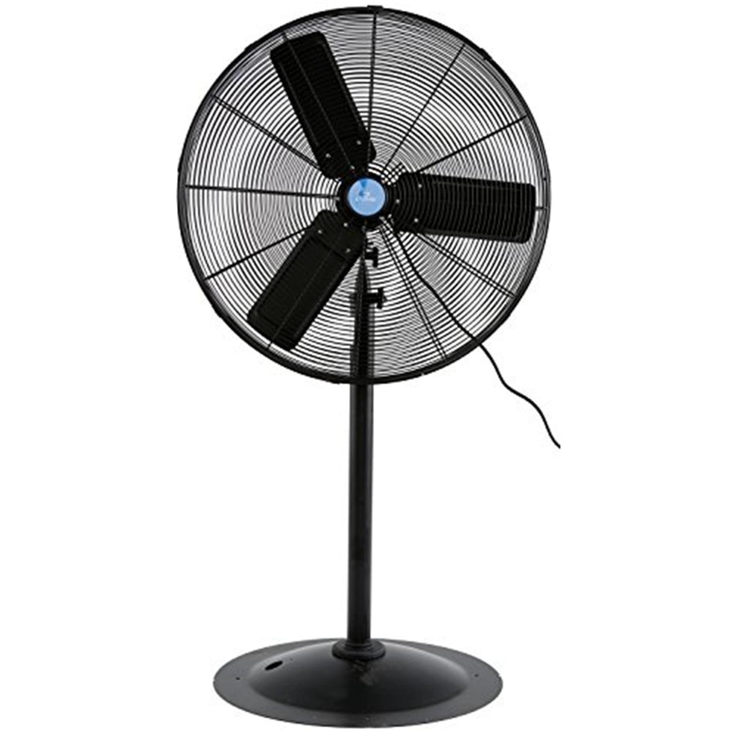 iLiving 30-Inch Black Adjustable Height Pedestal Floor Fan