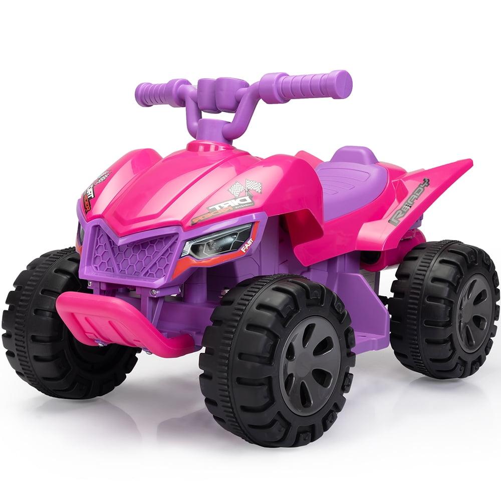 CIPACHO 6V Kids Ride-On Electric ATV, 4-Wheeler Quad Car Toy with Music for Toddlers Age 3-5, LED Headlights and Spray Device, Pink