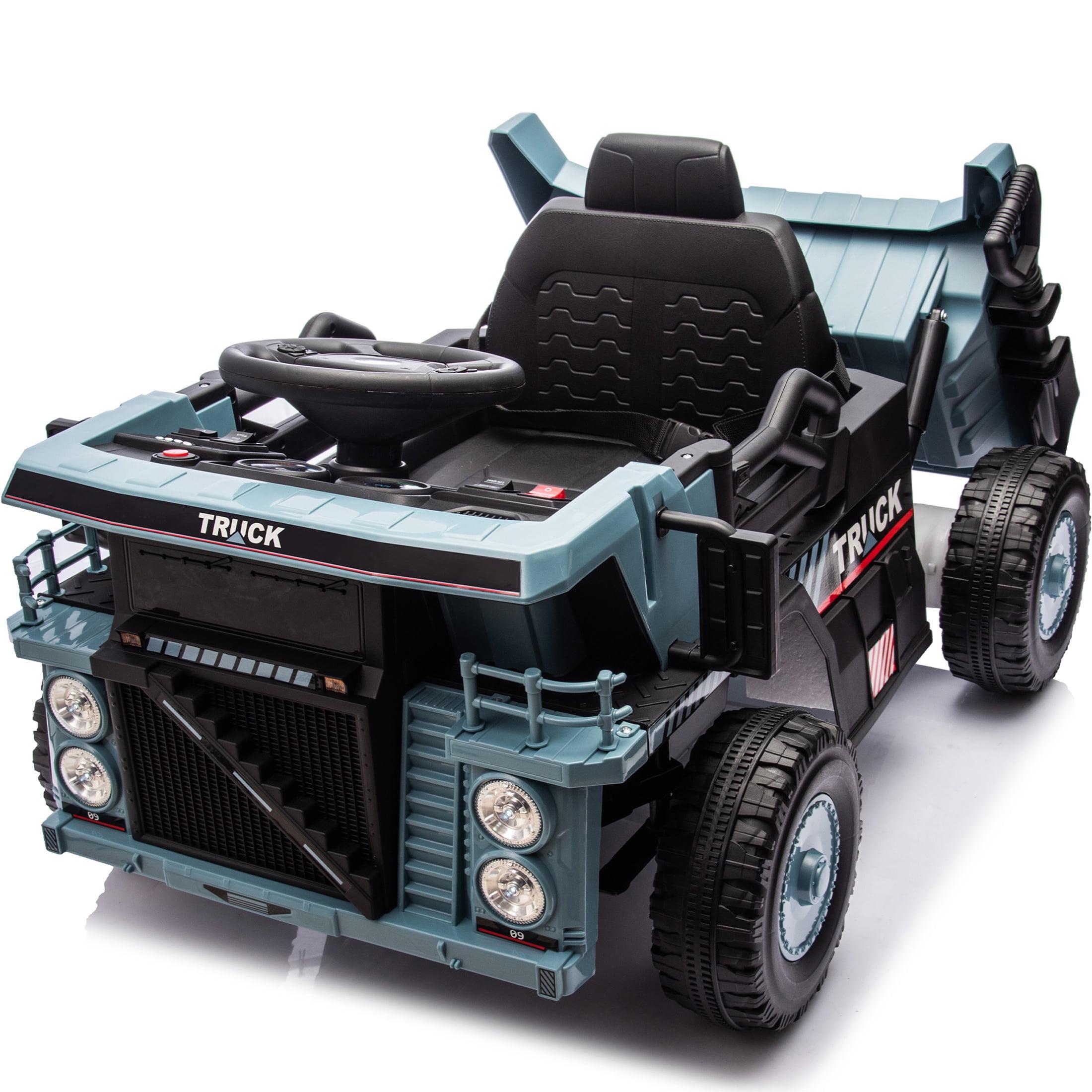 Blue 12V Kids Ride-On Dump Truck with Remote Control